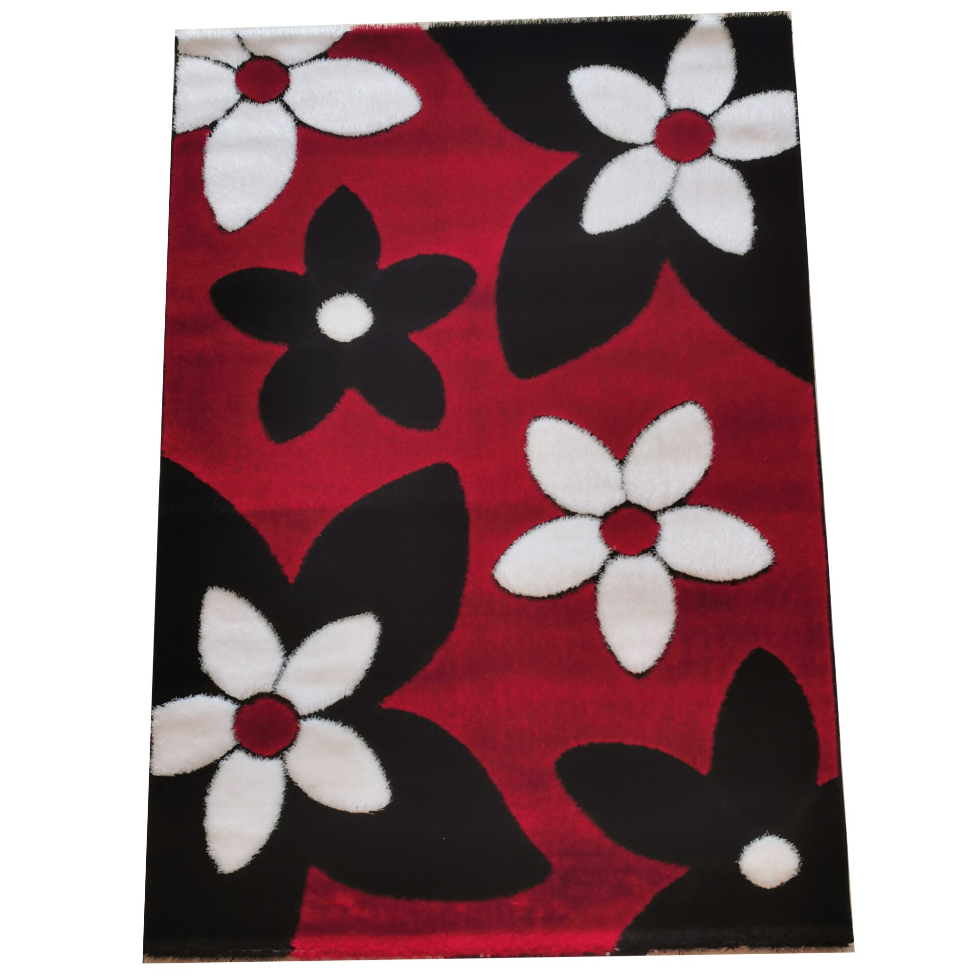 CoVOR Karacahan Vis P4265A Red/Black 160X230 cm, poliester, 30 mm inaltime fir