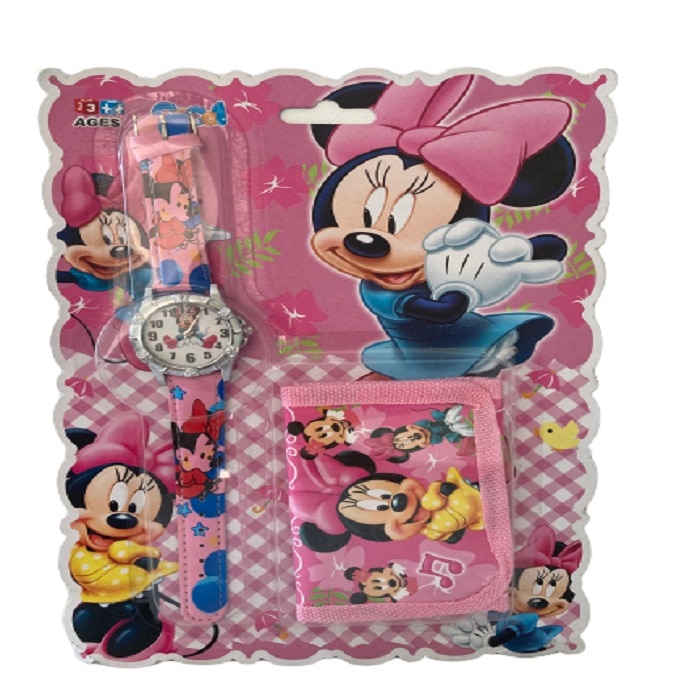 Set ceas si portofel tip Minnie Mouse