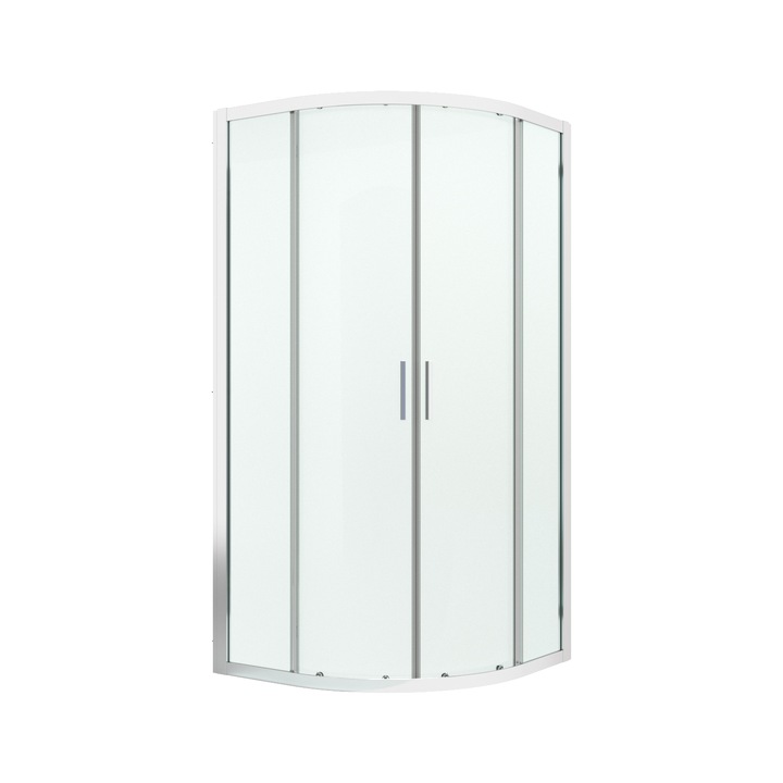 Cabina de dus semirotunda SALIA 90x90cm, usi glisante, sticla securizata 6mm, Sanswiss