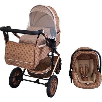Carucior nou nascuti 3 in 1 Baby Care™ PRO 530 , Cu geanta bebe, Cadru Aluminiu Gold, Amortizoare, Roti din cauciuc plin AVE, Landou, Scoica auto, Spatar reglabil 3 trepte, Plasa insecte, Crem cu Imprimeu Bambucci Carucior nou nascuti 3 in 1 Baby Care™ PRO 530 , Cu geanta bebe, Cadru Aluminiu Gold, Amortizoare, Roti din cauciuc plin AVE, Landou, Scoica auto, Spatar reglabil 3 trepte, Plasa insecte, Crem cu Imprimeu Bambucci
