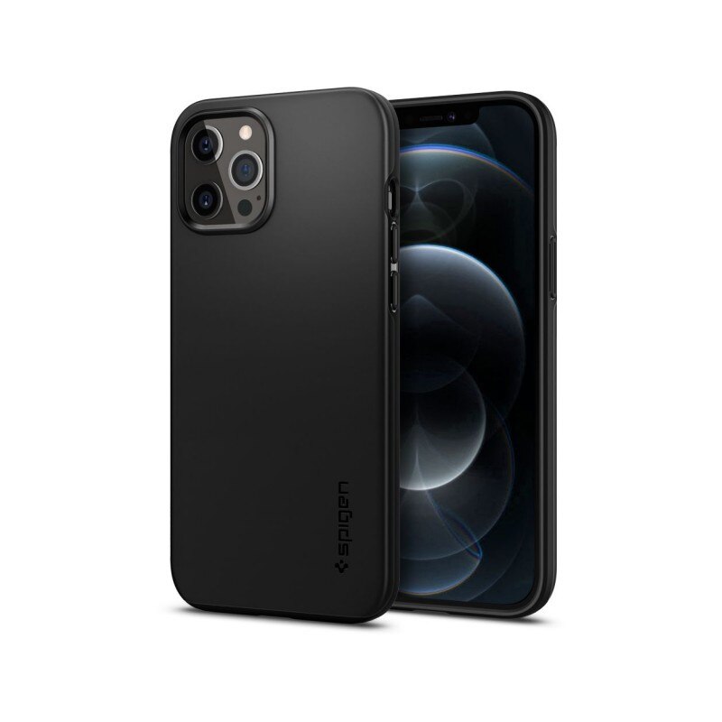 Husa Premium Originala Spigen Thin Fit iPhone 12 Pro Max Negru