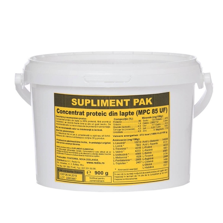 Supliment nutritiv, concentrat proteic din lapte 85, MPC, 900 gr