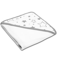 Prosop bebe din bumbac cu gluga 90x90 cm Kidizi Galaxy Grey