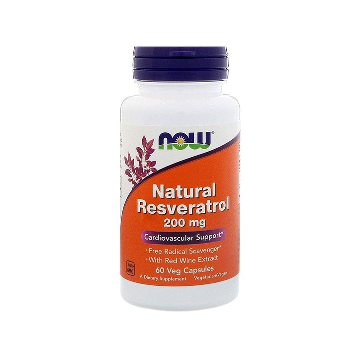 Supliment alimentar Now Foods Resveratrol natural 200mg, 60 Capsule