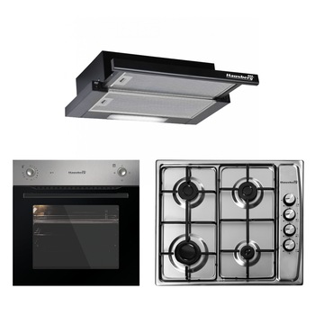 Pachet Cuptor Incorporabil Hausberg HB-8043IN, Clasa A, INOX + Plita Incorporabila Hausberg HB-555, 4 arzatoare, Gaz, Aprindere electrica, Inox + Hota incorporabila telescopica Hausberg HB-1285NG, putere de absorbtie 420 m3/h, 2 motoare, 60 cm, Negru Pachet Cuptor Incorporabil Hausberg HB-8043IN, Clasa A, INOX + Plita Incorporabila Hausberg HB-555, 4 arzatoare, Gaz, Aprindere electrica, Inox + Hota incorporabila telescopica Hausberg HB-1285NG, putere de absorbtie 420 m3/h, 2 motoare, 60 cm, Negru
