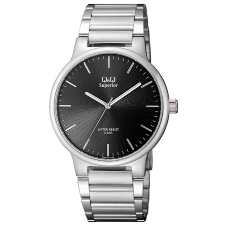 Мъжки часовник Q&Q Superior S282J, Сребро, Черен