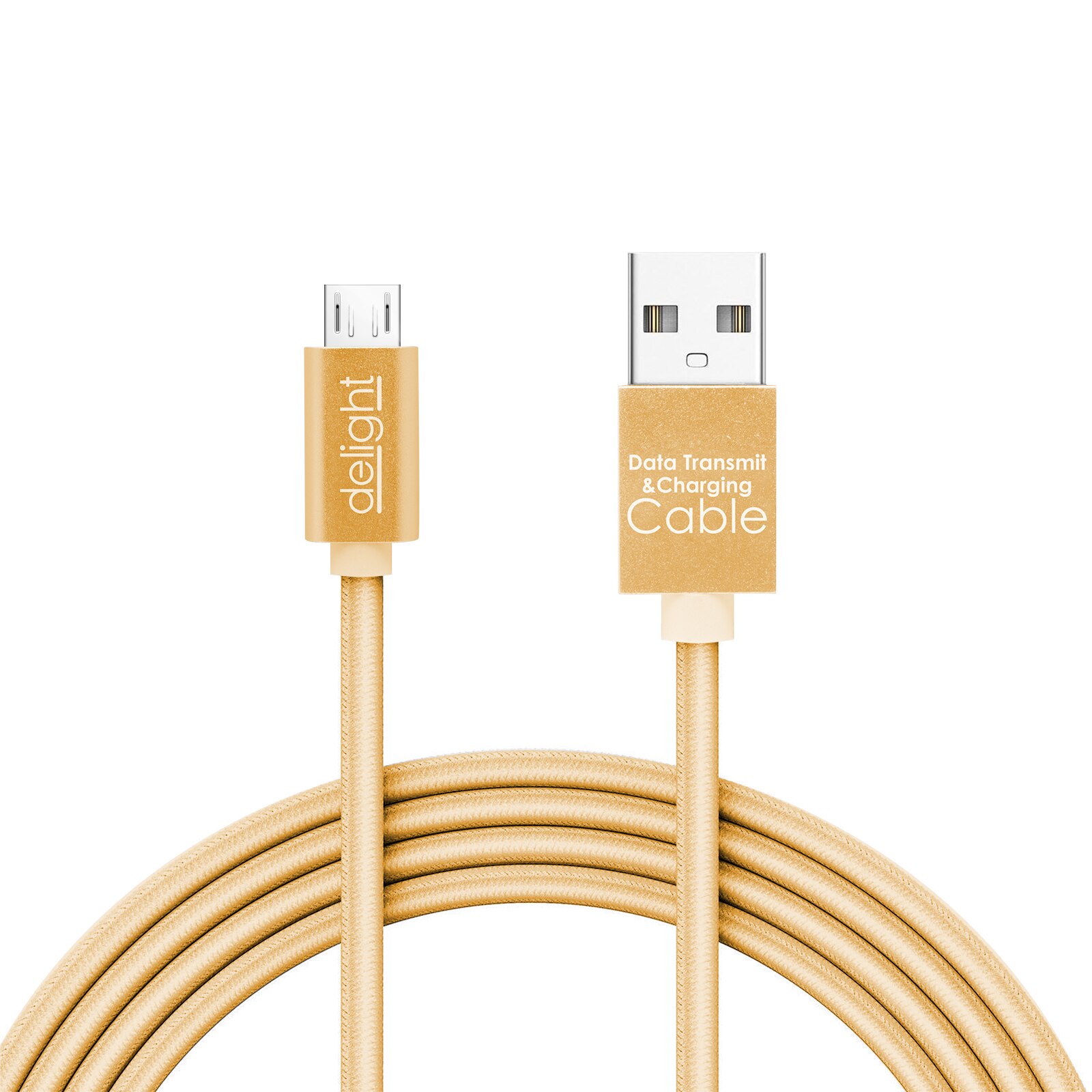 Cablu de date Micro USB, Delight, Pentru Android, 2A, 1 m, Auriu