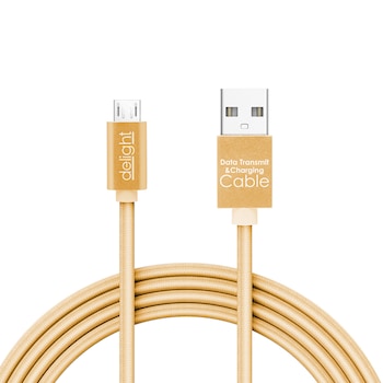 Cablu de date Micro USB, Delight, Pentru Android, 2A, 1 m, Auriu Cablu de date Micro USB, Delight, Pentru Android, 2A, 1 m, Auriu