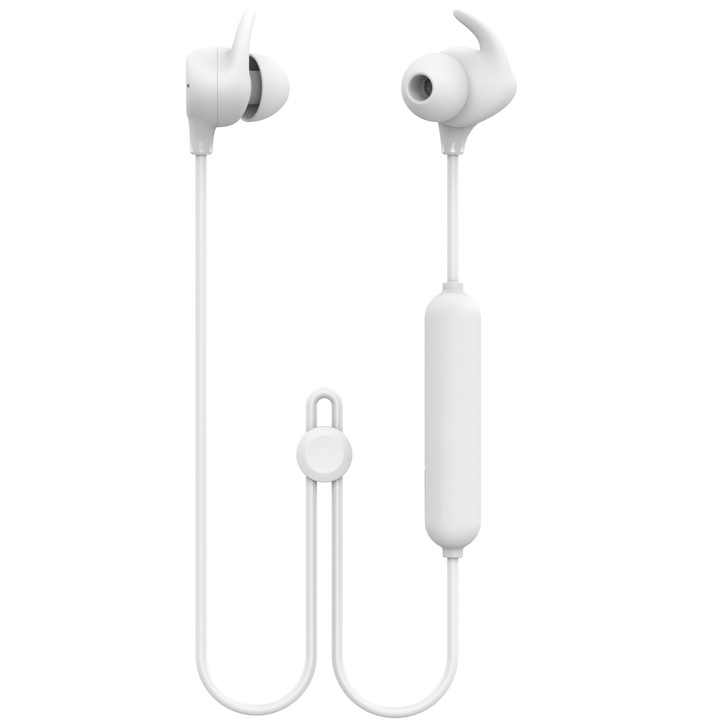 Bluetooth безжични слушалки B1 Last Impact®, Bluetooth 5.0, аудио в ухото, контрол на звука, вграден микрофон, свободни ръце, съвместими с Android и iOS, бели