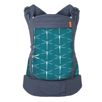 Marsupiu Toddler Dragonfly, Beco, Bumbac, Gri/Turcoaz, 1+ ani Marsupiu Toddler Dragonfly, Beco, Bumbac, Gri/Turcoaz, 1+ ani
