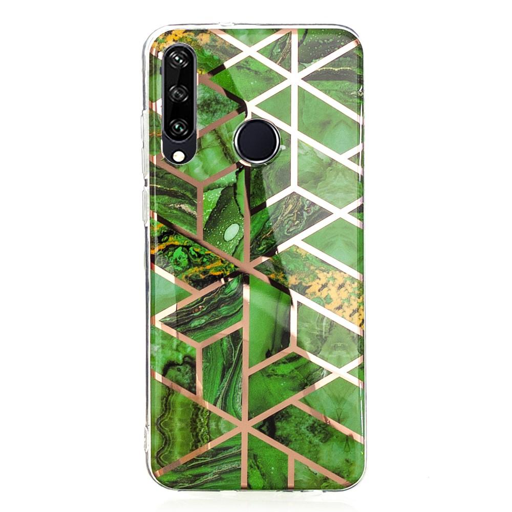 Husa Huawei Y6P model Crystal Electroplated Marble, Silicon, Antisoc, TPU, Viceversa Verde