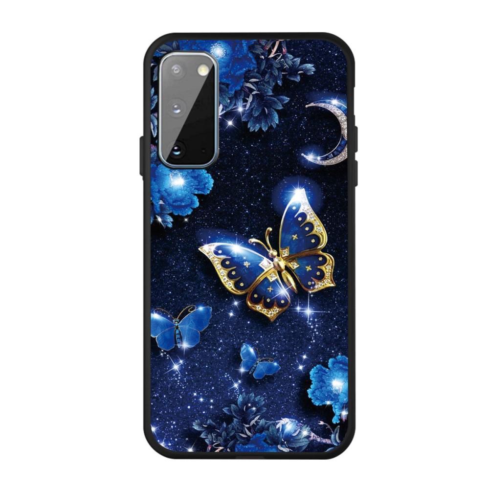 Husa Samsung Galaxy S20 model Golden Butterflies, Silicon, Antisoc, Viceversa Albastru