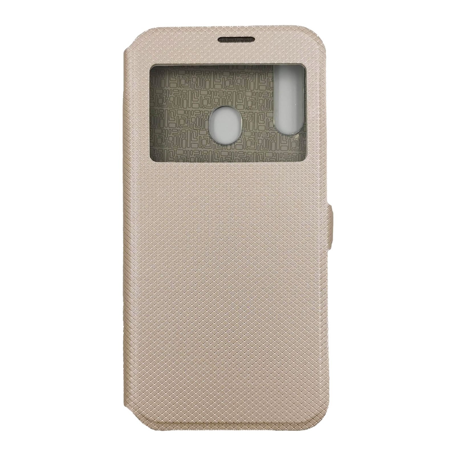 Husa Flip Carte Samsung Galaxy A20s model S-View cu Stand Telefon, Antisoc, Viceversa Auriu