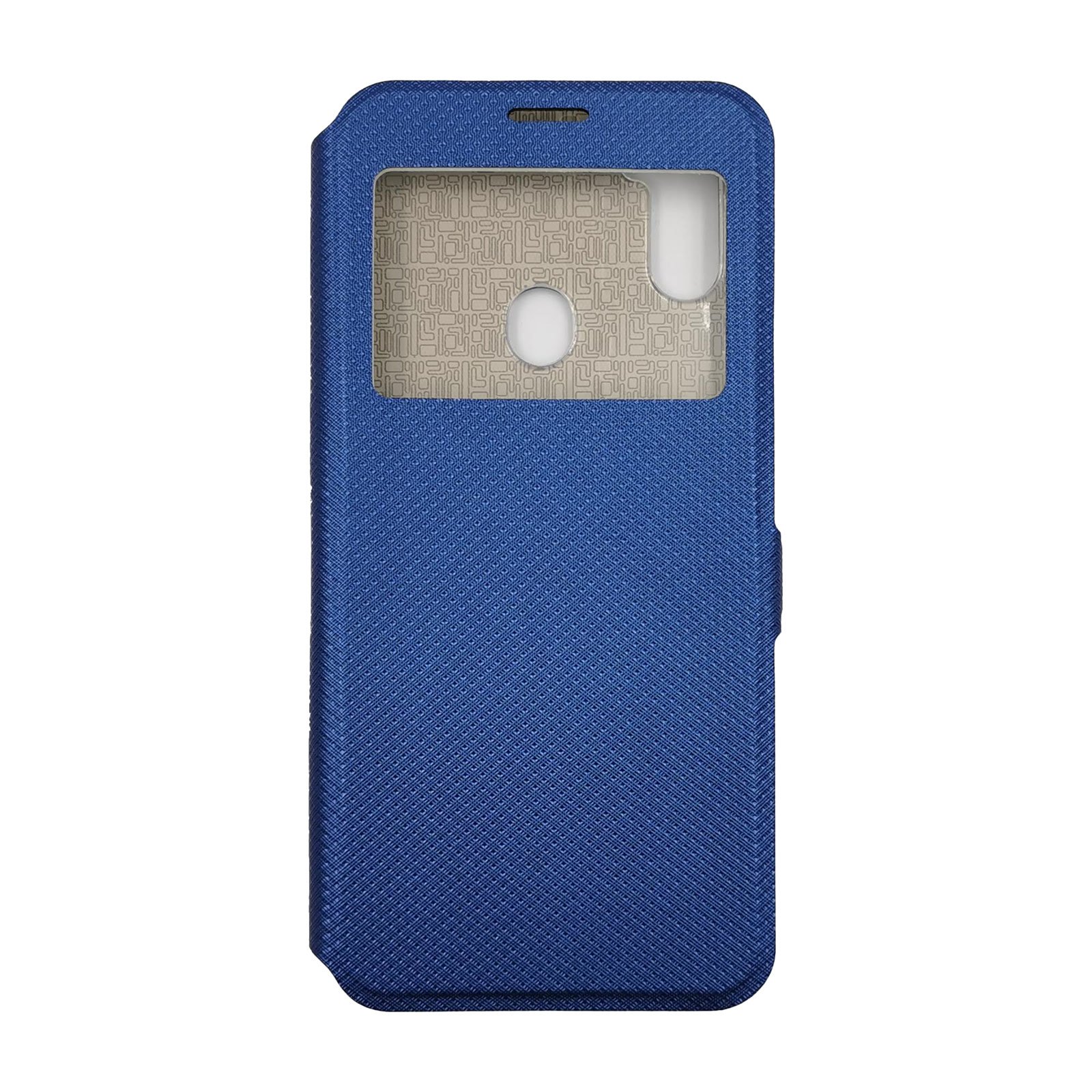 Husa Flip Carte Samsung Galaxy A11 model S-View cu Stand Telefon, Antisoc, Viceversa Albastru