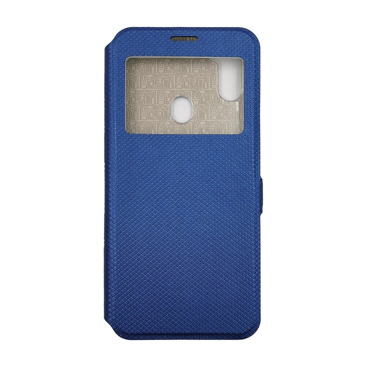 Husa Flip Carte compatibil cu SAMSUNG Galaxy A11 model S-View cu Stand Telefon, Antisoc, Viceversa Albastru