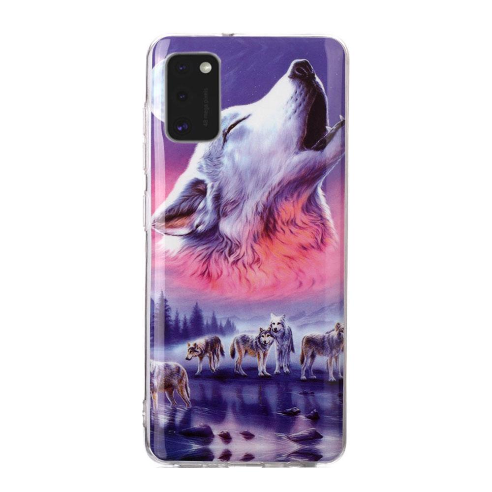 Husa silicon Samsung Galaxy A41 Fosforescent model Wolf Howl, Silicon, TPU Viceversa Multicolor