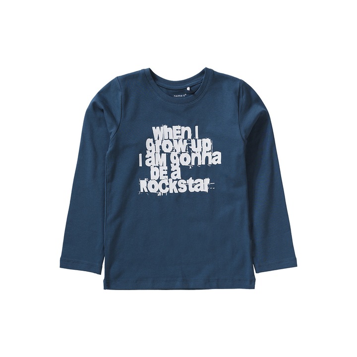 Bluza cu imprimeu baieti, Name It, bleumarin, 92 cm, 18-24 luni