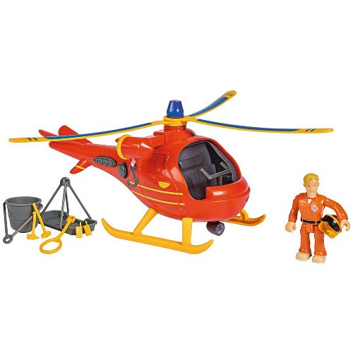 Jucarie Simba Elicopter Fireman Sam Wallaby cu Figurina si Accesorii