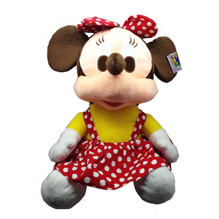 Плюшена играчка Chippo Мишка с рокля разказвач, Разказва 2 приказки и пее 2 песни на Български, 50см, Червен