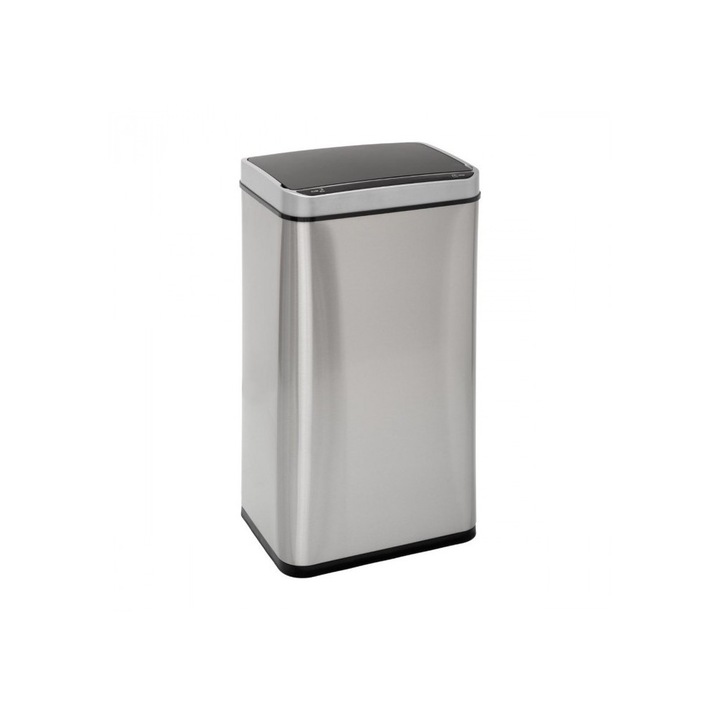 Cos de gunoi 5Five Sensor, 40L, otel inoxidabil, deschidere automata, 33x24x66 cm, argintiu