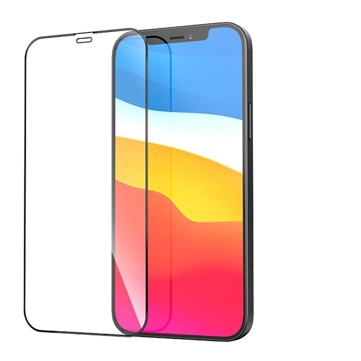 Üvegvédő Apple iPhone 12, fekete