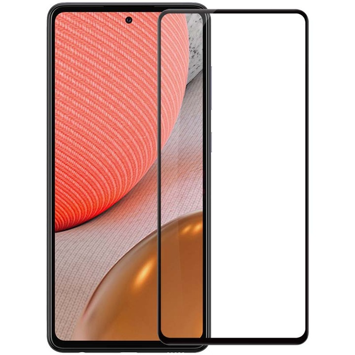 Protector de sticla 9D pentru Samsung Galaxy A72, sticla securizata, acoperire completa si aderenta, negru