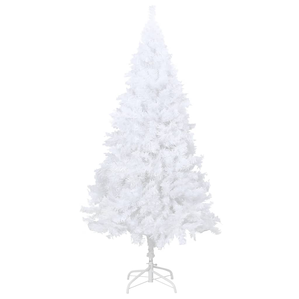 Brad artificial de Craciun, cu ramuri groase, vidaXL, PVC, 95x180 cm, Alb