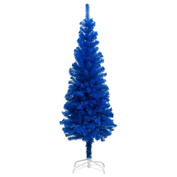 Brad artificial de Craciun, cu suport, vidaXL, PVC, 120 x 213 cm, Albastru Brad artificial de Craciun, cu suport, vidaXL, PVC, 120 x 213 cm, Albastru