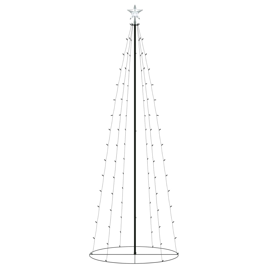 Brad de Craciun, conic cu 100 LEDuri colorate, vidaXL, 70 x 180 cm, Multicolor