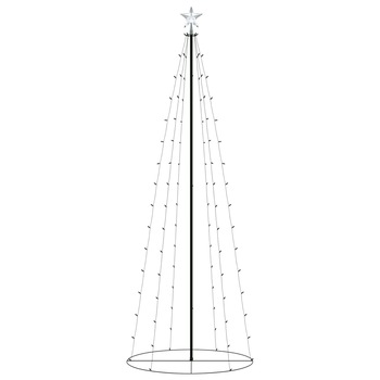 Brad de Craciun, conic cu 100 LEDuri colorate, vidaXL, 70 x 180 cm, Multicolor Brad de Craciun, conic cu 100 LEDuri colorate, vidaXL, 70 x 180 cm, Multicolor