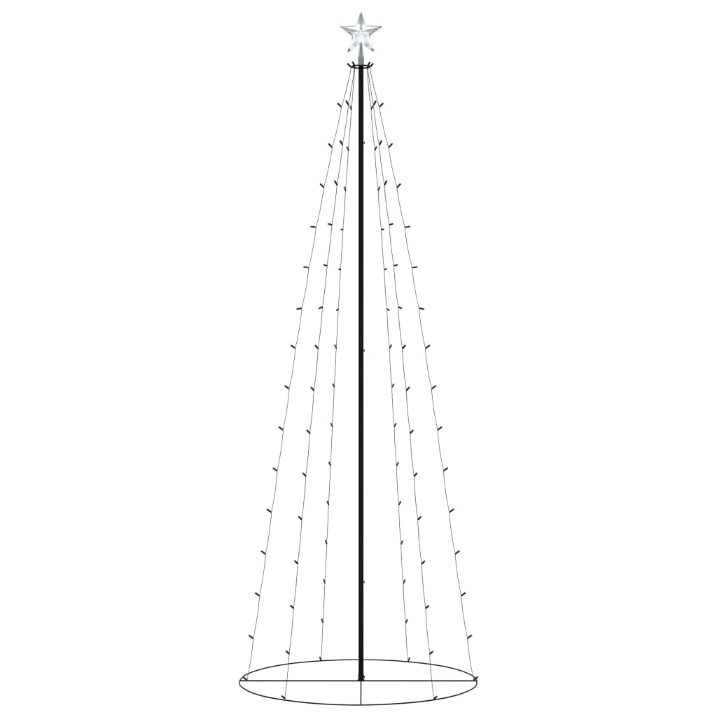 Brad de Craciun, conic cu 100 LEDuri, vidaXL, 70 x 180 cm, Alb cald