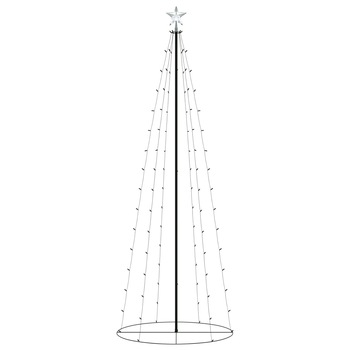 Brad de Craciun, conic cu 100 LEDuri, vidaXL, 70 x 180 cm, Alb cald Brad de Craciun, conic cu 100 LEDuri, vidaXL, 70 x 180 cm, Alb cald