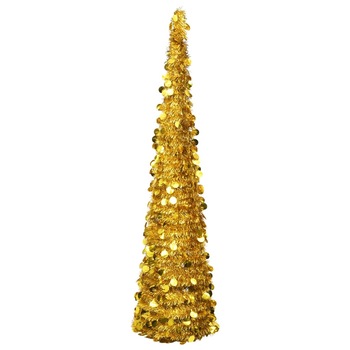 Brad artificial de Craciun tip top-up, vidaXL, PET, 45 x 180 cm, Auriu Brad artificial de Craciun tip top-up, vidaXL, PET, 45 x 180 cm, Auriu