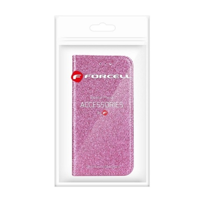 Калъф Forcell Wallet Shining Book за Samsung Galaxy A72 5G, Розов