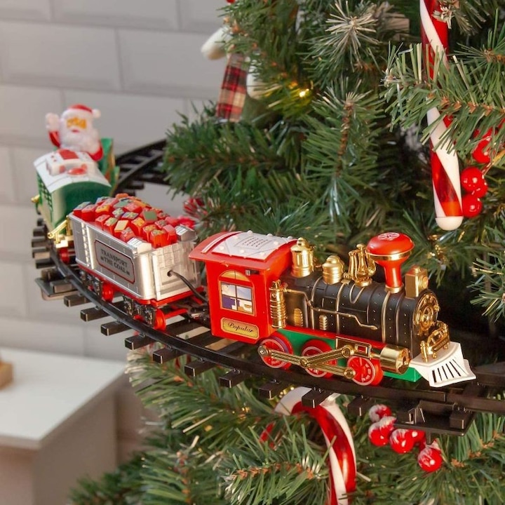 Christmas Tree Express Train - elemes, önjáró, világító, karácsonyfára szerelhető kisvasút, karácsonyi vonat szett