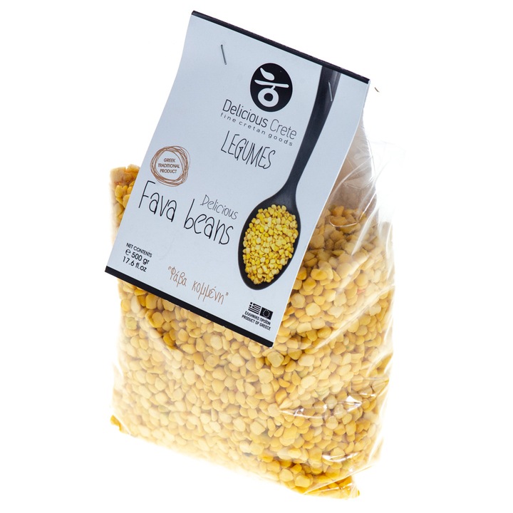 Boabe de fasole Fava, sursa de vitamina B1, fosfor, magneziu si fier, continut inalt de fibre, 500 g