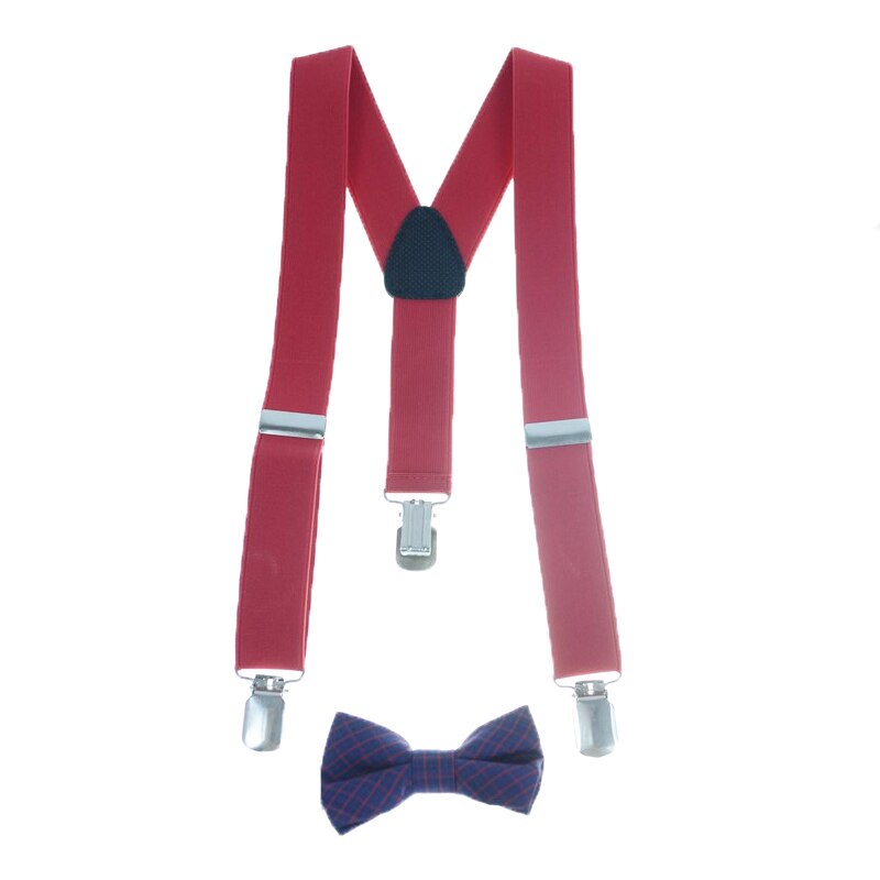 Set doua piese bretele si papion pentru baieti Topgal 95MR1, Rosu, Universal