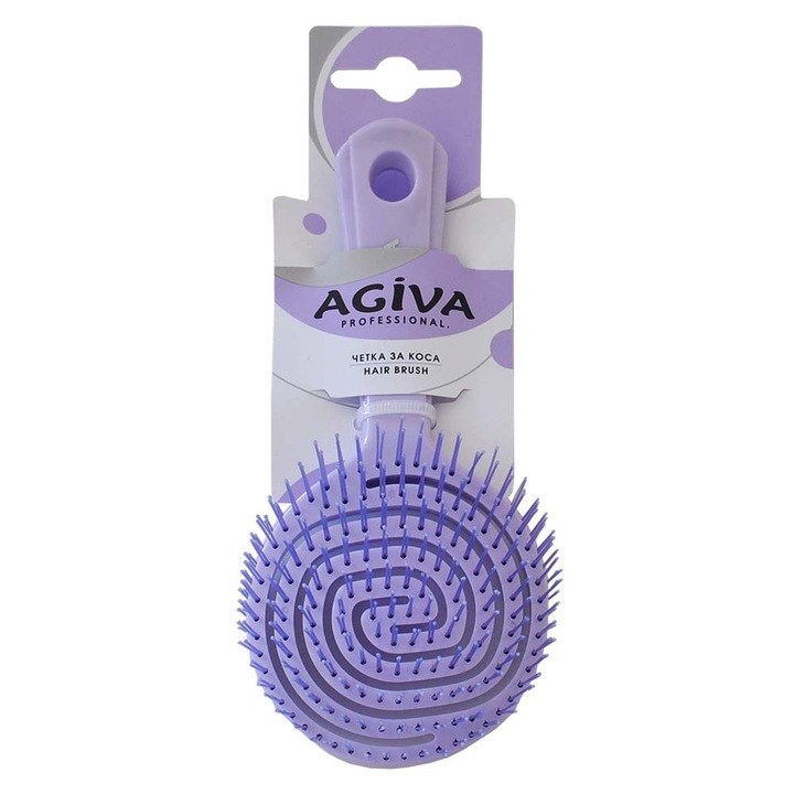 Perie de par Agiva Professional 3D Flexi, Dinti Gem Tips, Descurcare / Stilizare, Violet