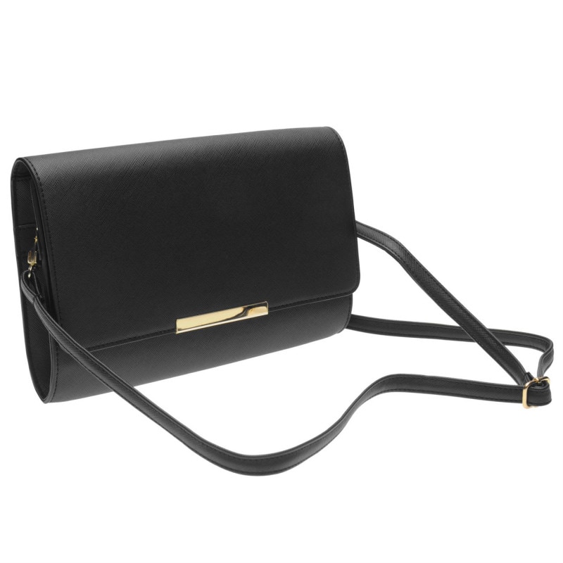 Geanta umar Clutch, Miso, Piele, Negru