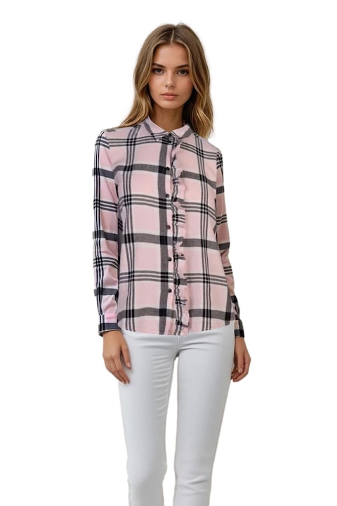 Camasa cu maneci lungi Noisy May Erik, Roz/Negru, L