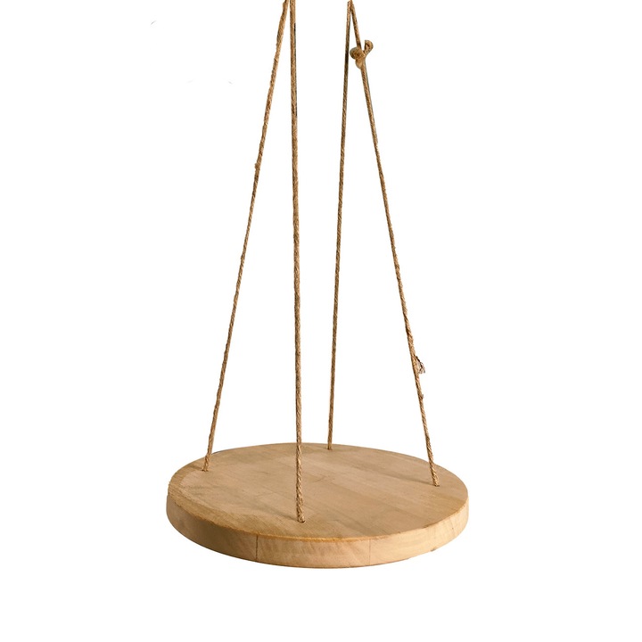 Висяща поставка за саксия, Woodly, Wooden Disc, 25 см