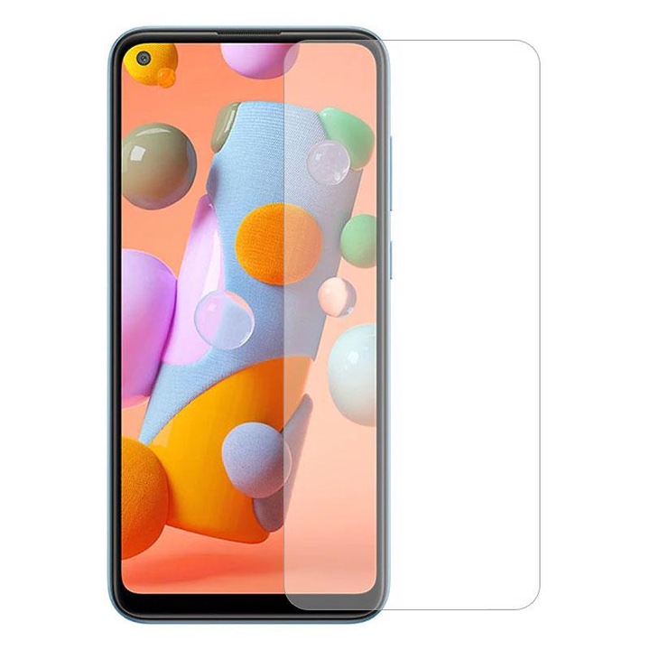 Biztonságos üvegfólia kompatibilis a SAMSUNG Galaxy A11 edzett üveggel, anti-shock, fordítva