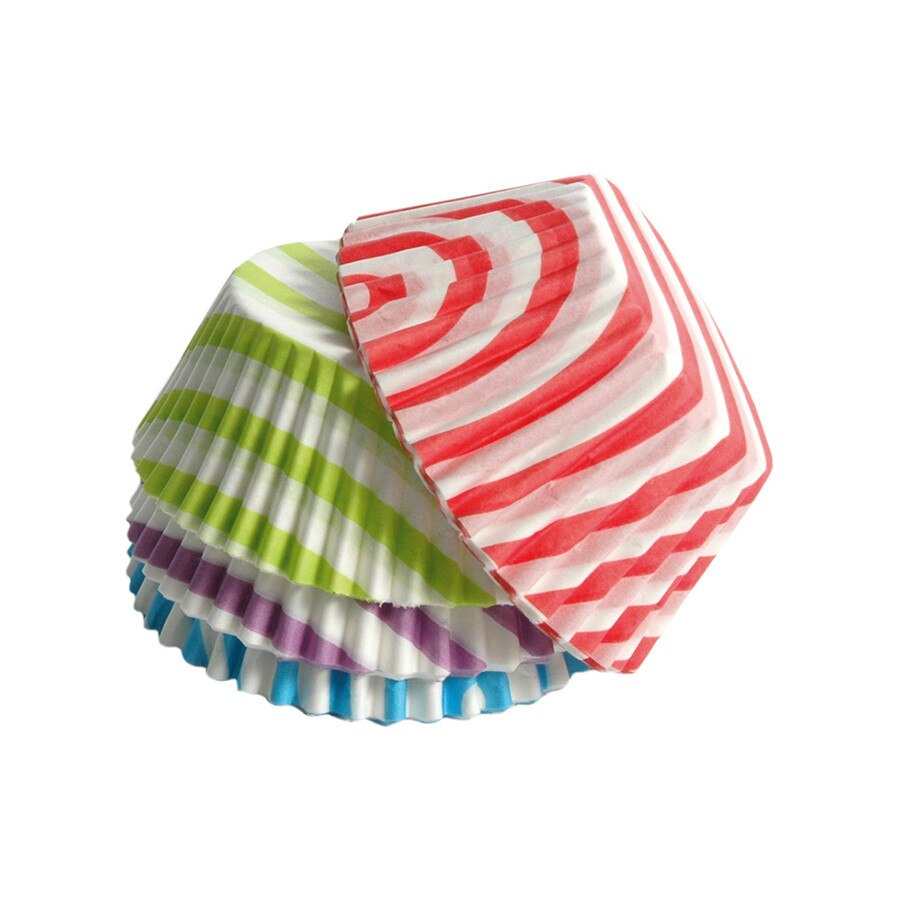 Hartie muffin 3,5x7cm, multicolor, cu dungi, 80 buc/set