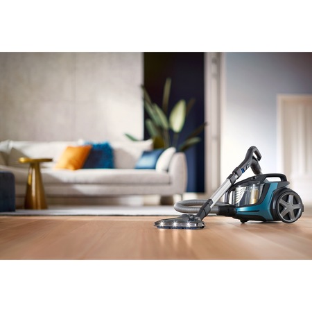 Aspirator fara sac Philips Seria 9000 XB9185/09, 2.2 l, 899 W, tehnologie Power Cyclone si NanoCloud, filtru anti-alergeni H13, perie integrata, cap TriActive Ultra LED, verde inchis