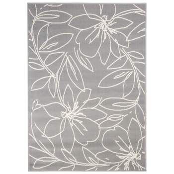 Covor Floral Efterios, Gri/Alb, 160x230 cm, C02-0201105 Covor Floral Efterios, Gri/Alb, 160x230 cm, C02-0201105