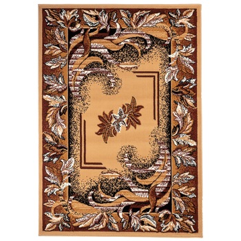 Covor Floral Grapan, Maro/Bej/Alb, 80x150 cm, C04-0201112 Covor Floral Grapan, Maro/Bej/Alb, 80x150 cm, C04-0201112