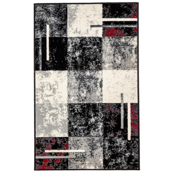 Covor Modern & Geometric Kametsu, Gri/Negru/Alb, 120x170 cm, C03-0201115 Covor Modern & Geometric Kametsu, Gri/Negru/Alb, 120x170 cm, C03-0201115
