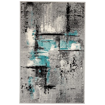 Covor Modern & Geometric Barad, Gri/Negru, 60x110 cm, C05-0201136 Covor Modern & Geometric Barad, Gri/Negru, 60x110 cm, C05-0201136