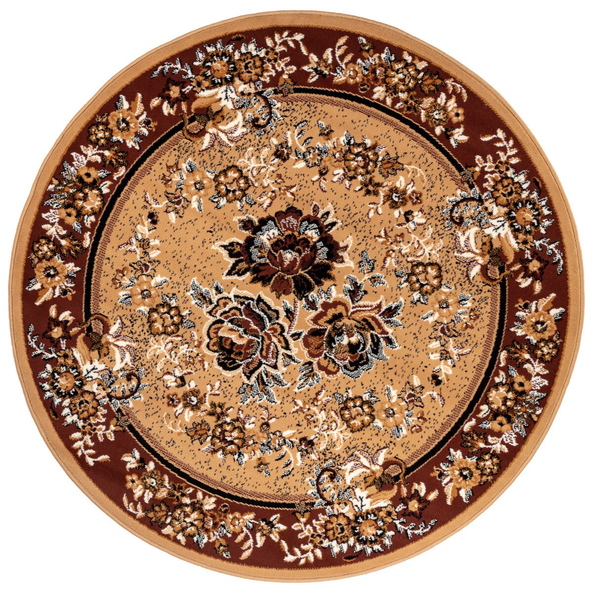 Covor Floral Majento, Maro/Bej/Alb, 160x160 cm, C13-0201140