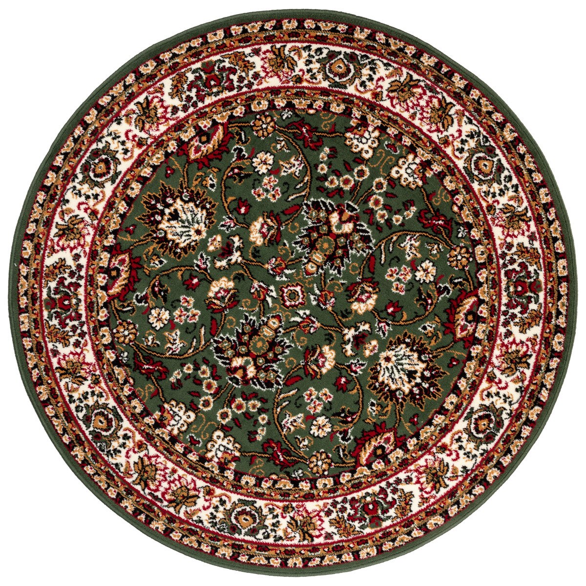 Covor Oriental & Clasic Tirsak, Verde/Alb/Rosu, 160x160 cm, C13-0201122